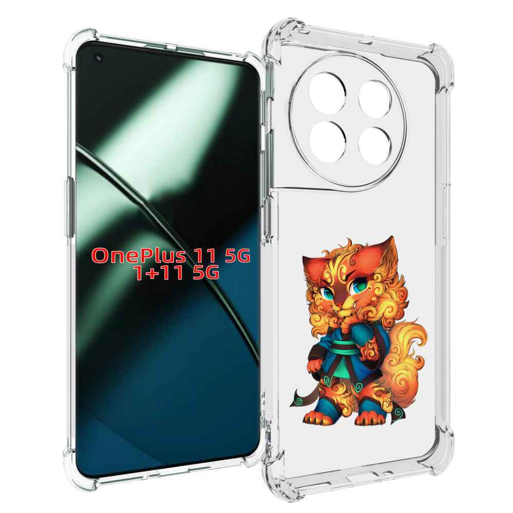 

Чехол MyPads золотой-кот для OnePlus 11, Прозрачный, Tocco