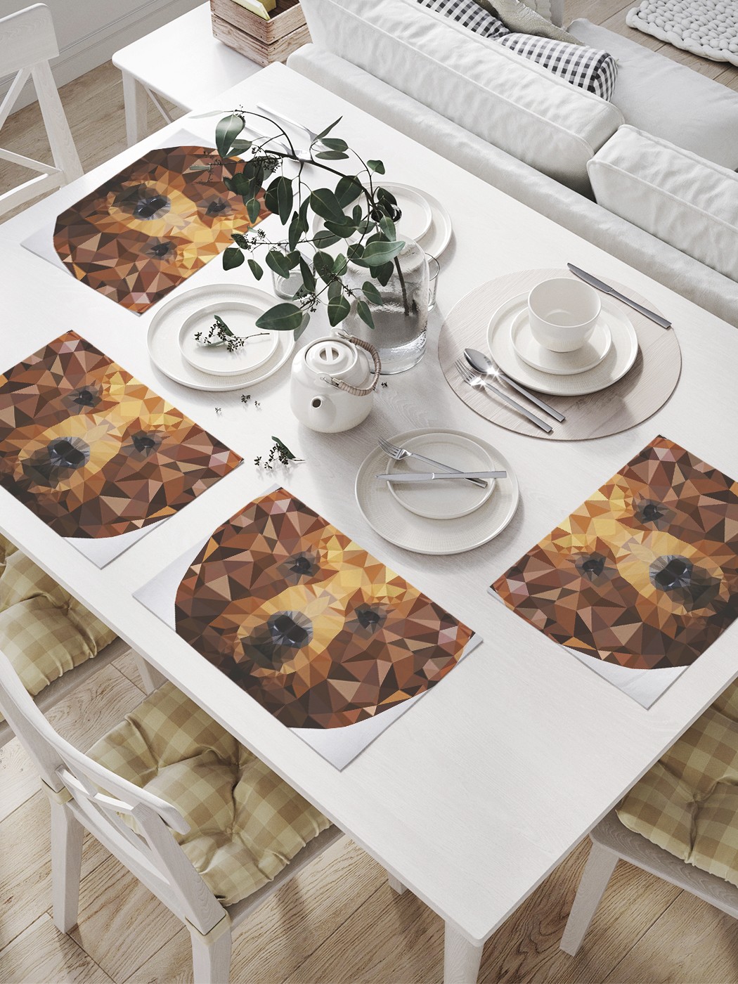 

Комплект салфеток JoyArty "Медведь 3Д" для сервировки стола (32х46 см, 4 шт.), Медведь 3Д