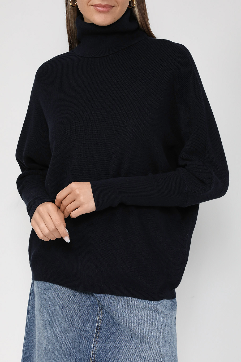 

Водолазка женская Esprit Casual 993EE1I324 синяя L, Синий, 993EE1I324