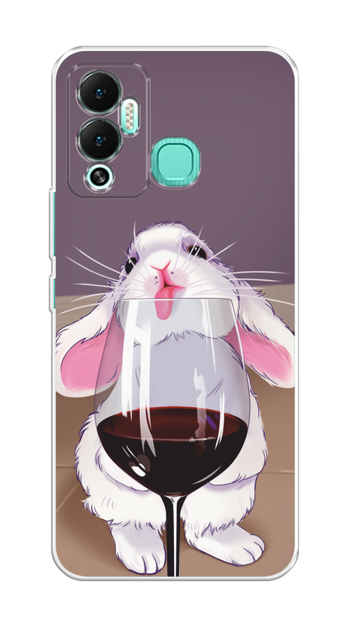 

Чехол на Infinix Hot 12 Play "Кролик с бокалом", Белый;розовый;красный, 3101750-1