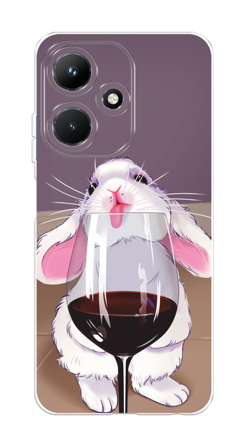 

Чехол на Infinix Hot 30i "Кролик с бокалом", Белый;розовый;красный, 3104150-1