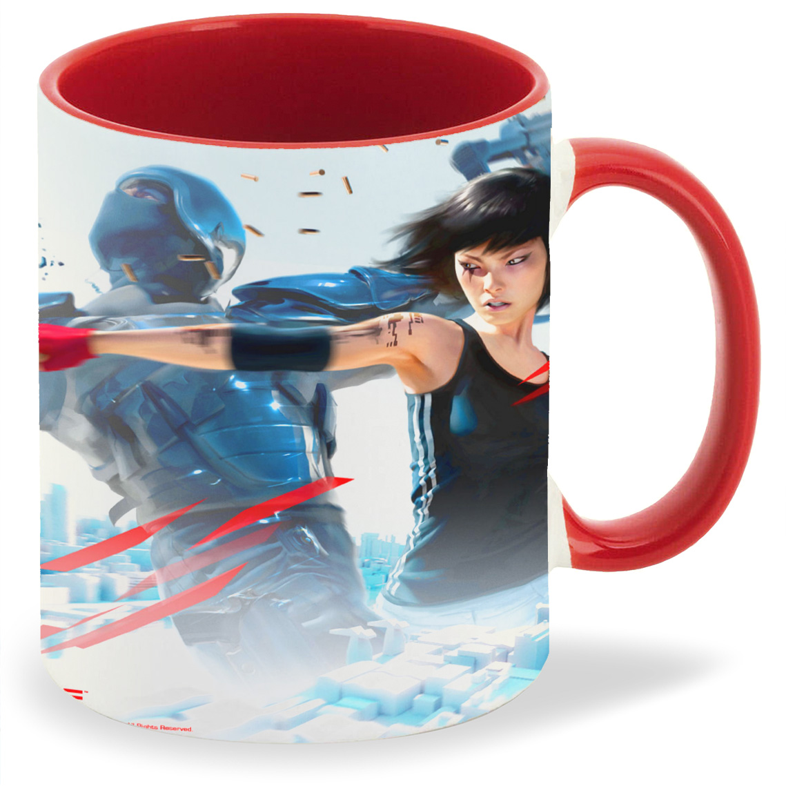 

Кружка CoolPodarok Mirrors Edge Удар кулаком, Mirrors Edge Удар кулаком