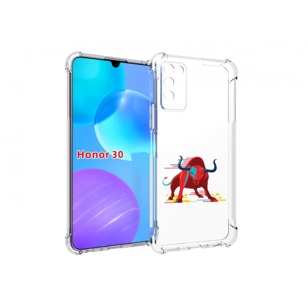 

Чехол MyPads Красный-бык для Huawei Honor 30 Lite, Tocco