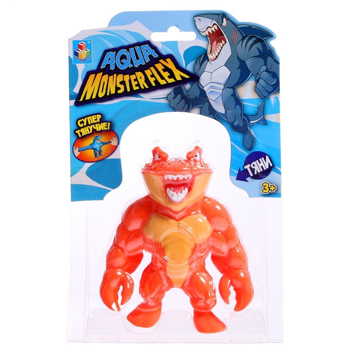 

1toy Тянущаяся фигурка Monster flex Aqua, 14 см, 14 видов, МИКС, Разноцветный