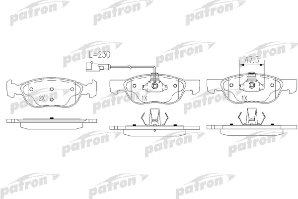 

Тормозные колодки PATRON дисковые PBP1056