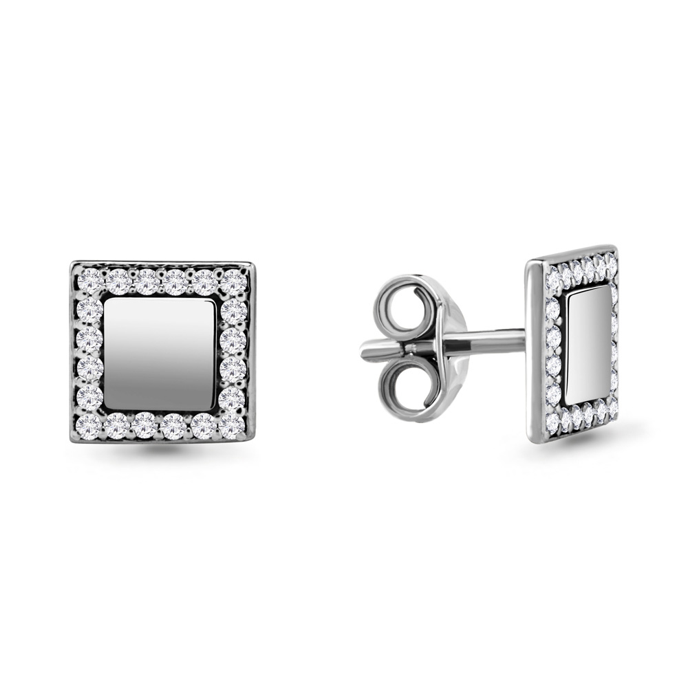 

Моносерьга из серебра с фианитом Aquamarine 46569А_925_р, 46569А_925_р
