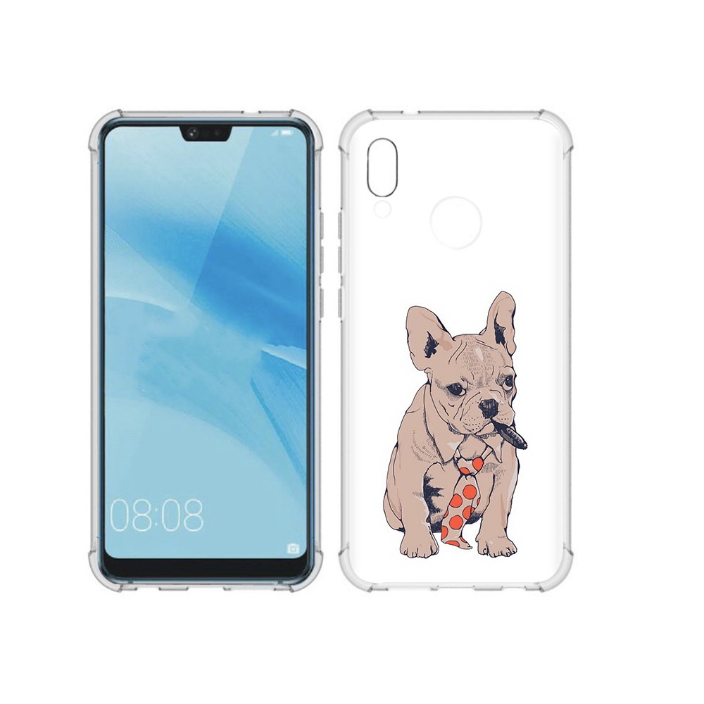 

Чехол MyPads Tocco для Huawei P20 Lite бульдог с сигарой (PT130405.51.250), Прозрачный, Tocco