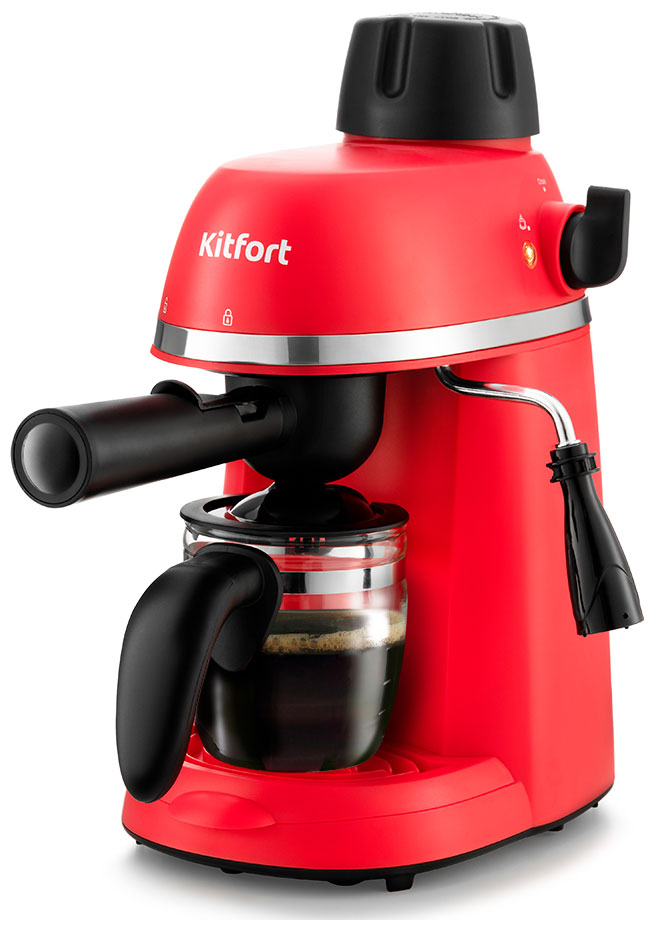 Кофеварка рожкового типа Kitfort КТ-760-1 Red/Black кофеварка рожкового типа kitfort кт 754