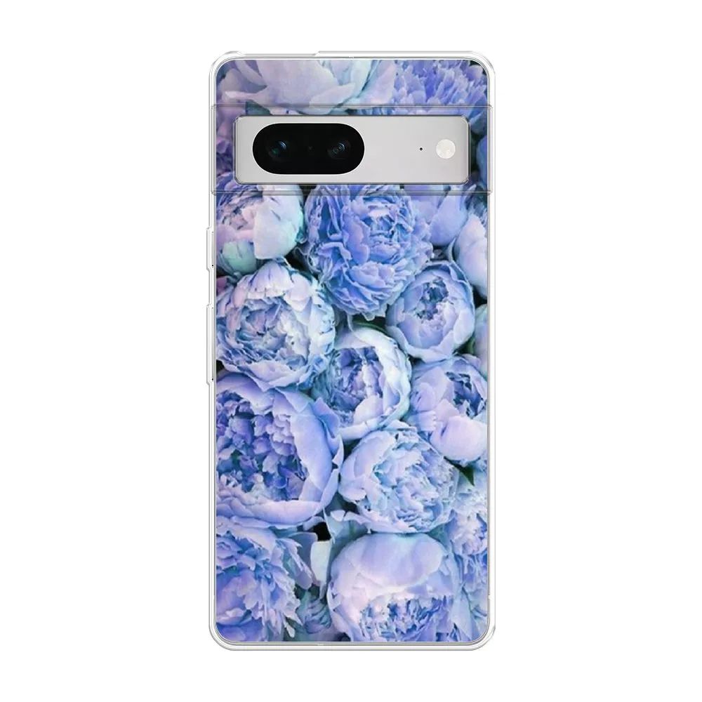 

Чехол Awog на Google Pixel 7 "Пионы голубые", Разноцветный