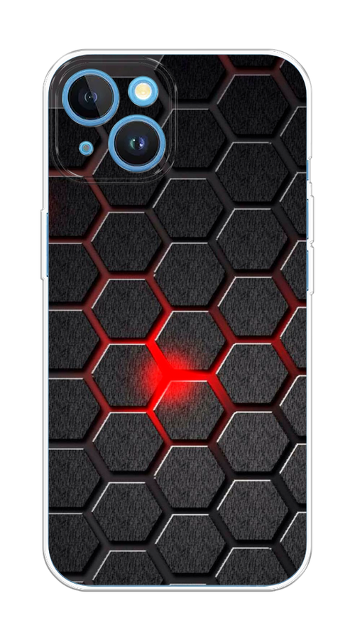 

Чехол на Apple iPhone 15 "Соты красные", Красный;черный;серый, 15550-1