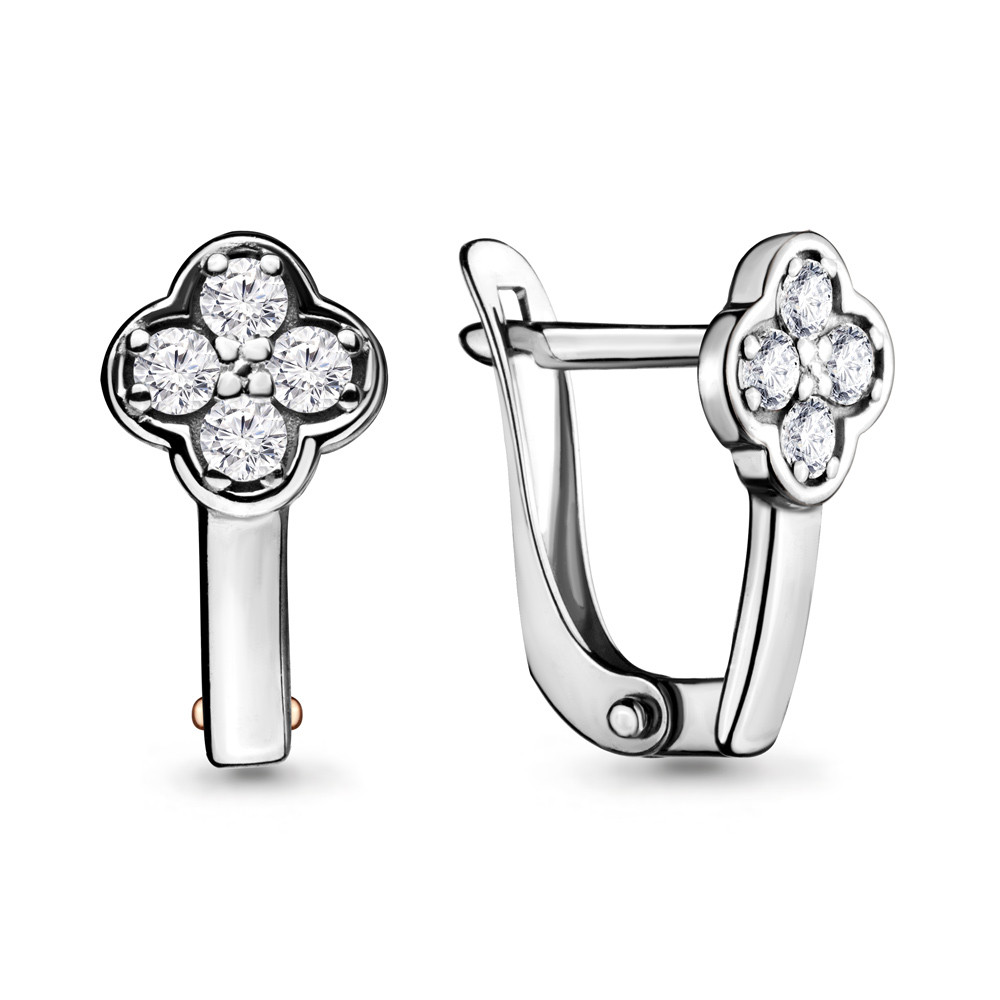 

Серьги из серебра с фианитом Aquamarine 46580А_925_р, 46580А_925_р
