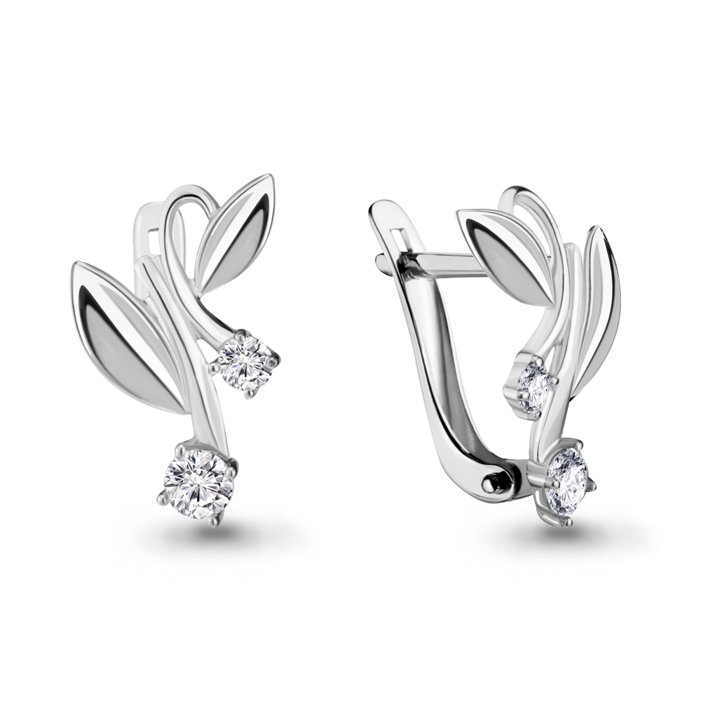 

Серьги из серебра с фианитом Aquamarine 46589А_925_р, 46589А_925_р