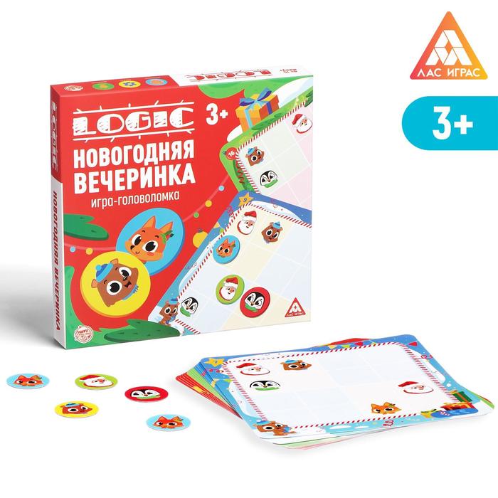 Игра-головоломка «Logic. Новогодняя вечеринка», 15 карт, 3+ 1001 новогодняя головоломка и игра