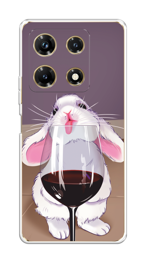 

Чехол на Infinix Note 30 Pro "Кролик с бокалом", Белый;розовый;красный, 3104550-1