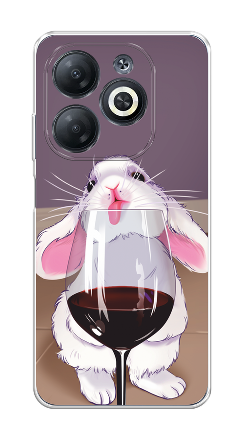 

Чехол на Infinix Smart 8 Plus "Кролик с бокалом", Белый;розовый;красный, 3105550-1