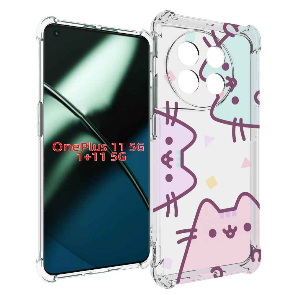 

Чехол MyPads котики зеленый фиолетовый розовый женский для OnePlus 11, Прозрачный, Tocco
