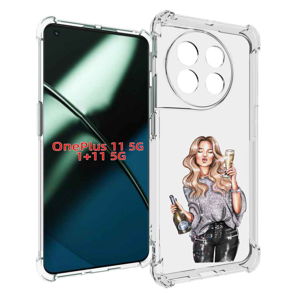 

Чехол MyPads красивая-любительница-шампанского женский для OnePlus 11, Прозрачный, Tocco