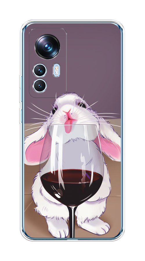 

Чехол на Xiaomi 12T "Кролик с бокалом", Белый;розовый;красный, 316650-1