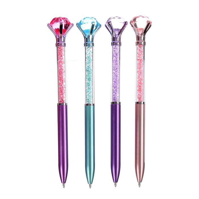 

Ручка гелевая-прикол "Кристалл со стразами", МИКС(48 шт.)