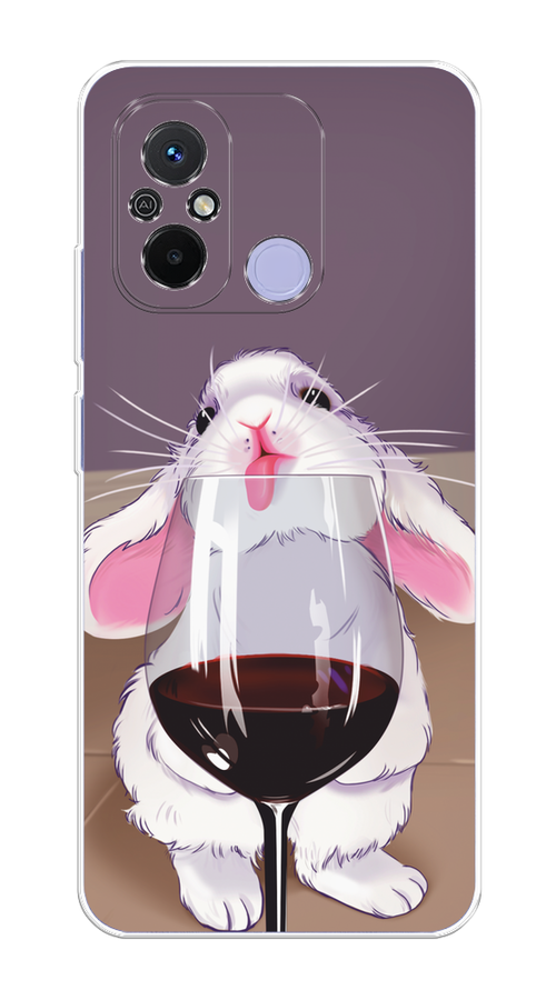 

Чехол на Redmi 12C, Poco C55 "Кролик с бокалом", Белый;розовый;красный, 317550-1