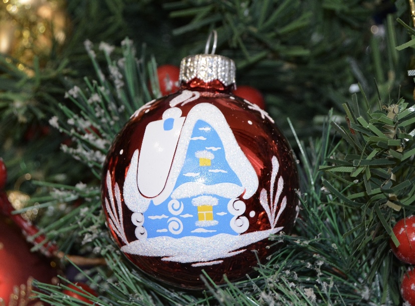 

Елочная игрушка Ёлочка коллаж 012-С30-К, Красный, коллаж