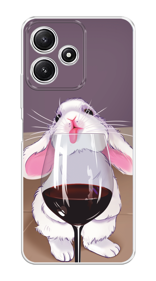 

Чехол на Xiaomi Redmi 12 5G/12R, Poco M6 Pro 5G "Кролик с бокалом", Белый;розовый;красный, 319650-1