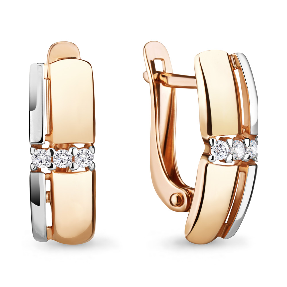 

Серьги из серебра с фианитом Aquamarine 46597А_925_з, 46597А_925_з