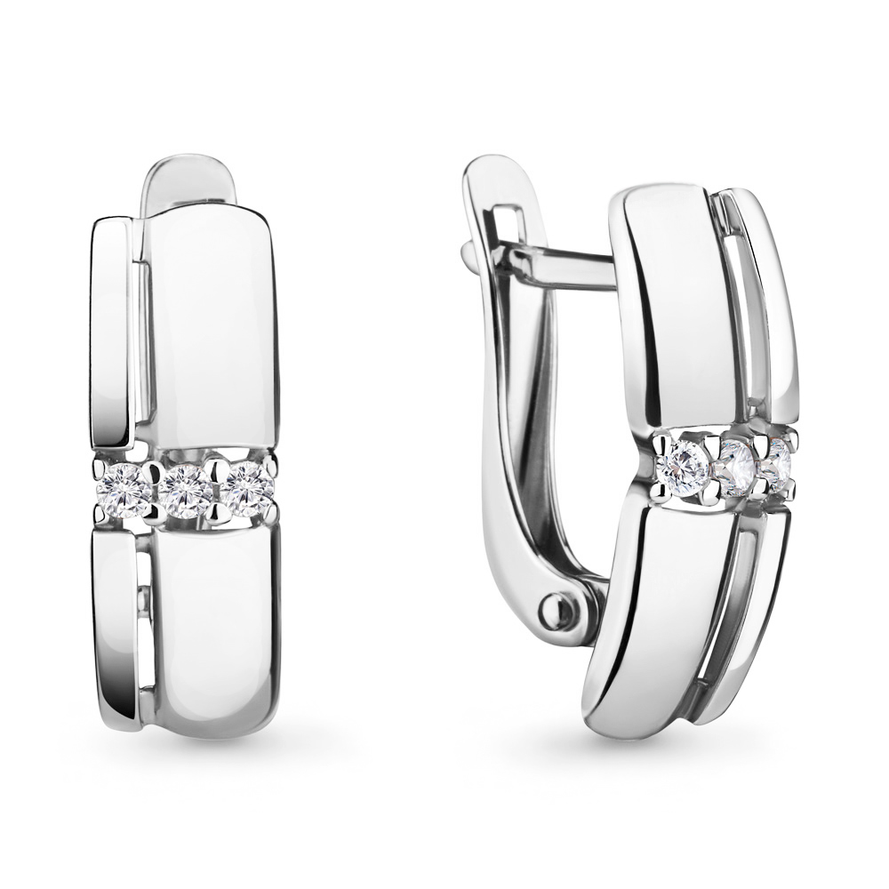 

Серьги из серебра с фианитом Aquamarine 46597А_925_р, 46597А_925_р