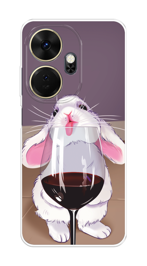 

Чехол на Itel P55 Plus 4G "Кролик с бокалом", Белый;розовый;красный, 3201950-1
