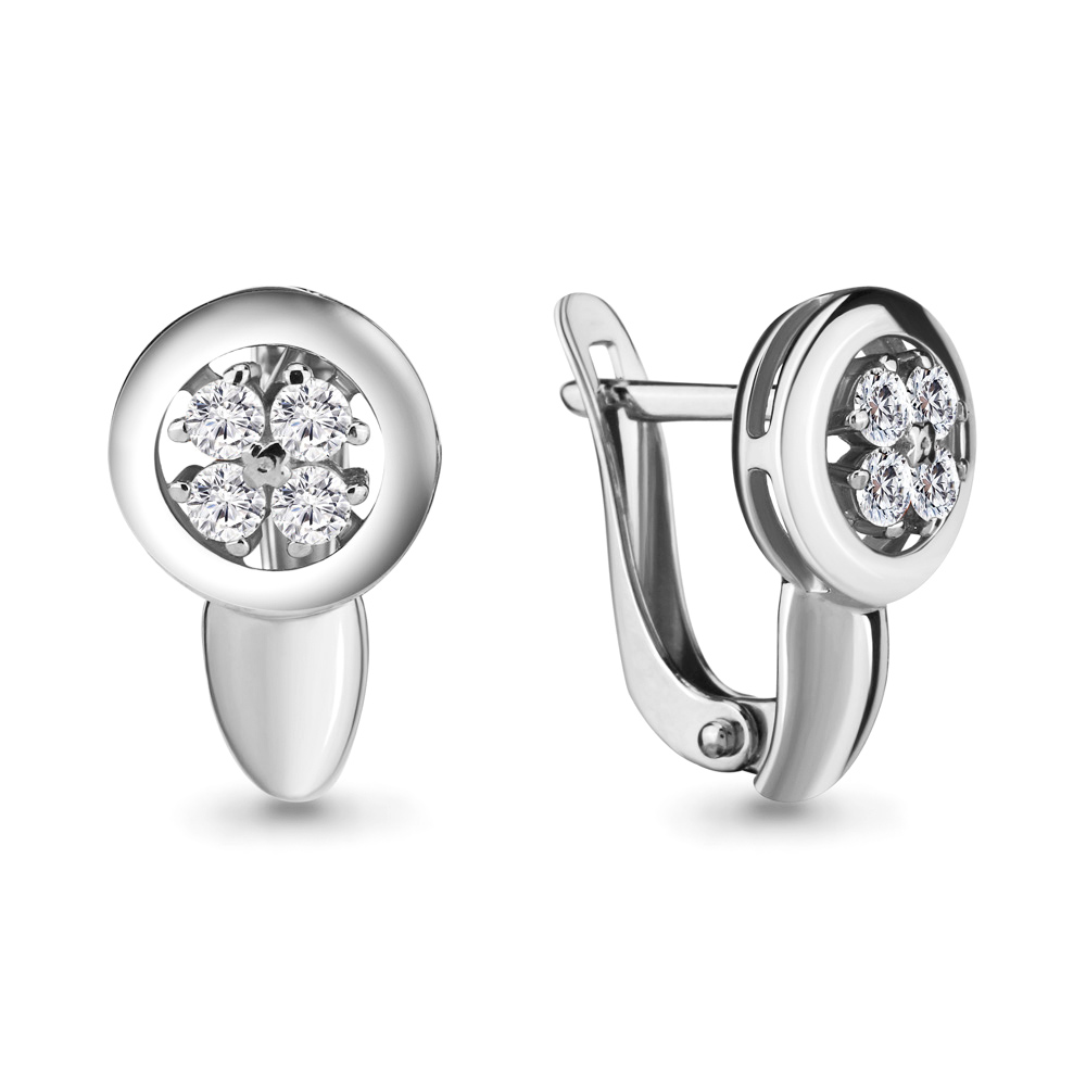 

Серьги из серебра с фианитом Aquamarine 46598А_925_р, 46598А_925_р
