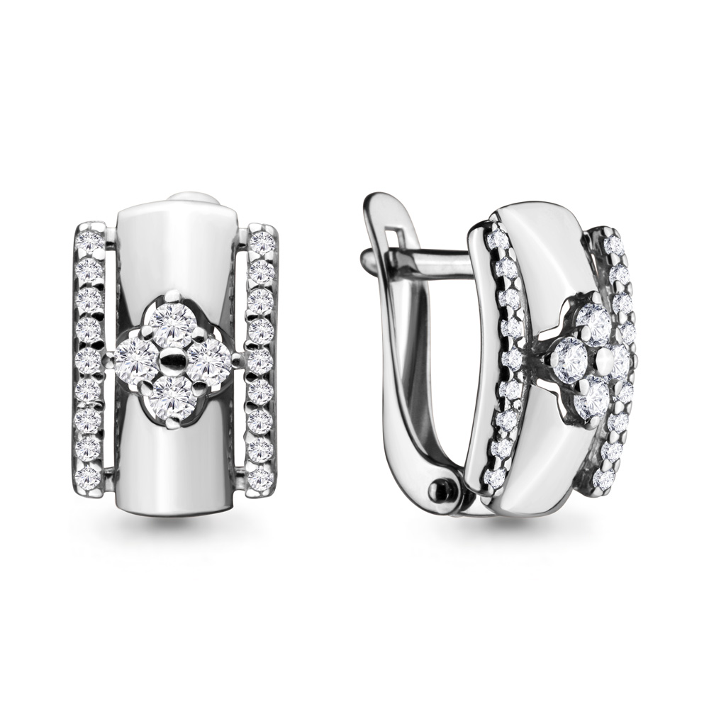 

Серьги из серебра с фианитом Aquamarine 46599А_925_р, 46599А_925_р