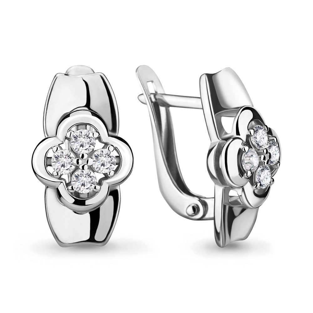 

Серьги из серебра с фианитом Aquamarine 46601А_925_р, 46601А_925_р