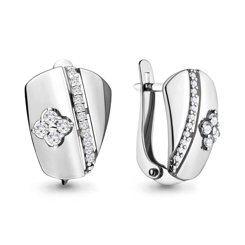 

Серьги из серебра с фианитом Aquamarine 46603А_925_р, 46603А_925_р