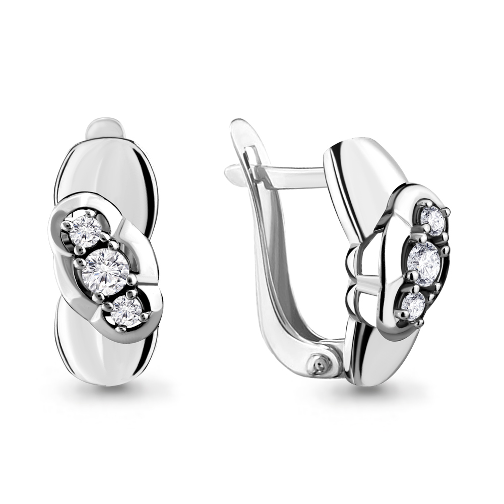

Серьги из серебра с фианитом Aquamarine 46608А_925_р, 46608А_925_р