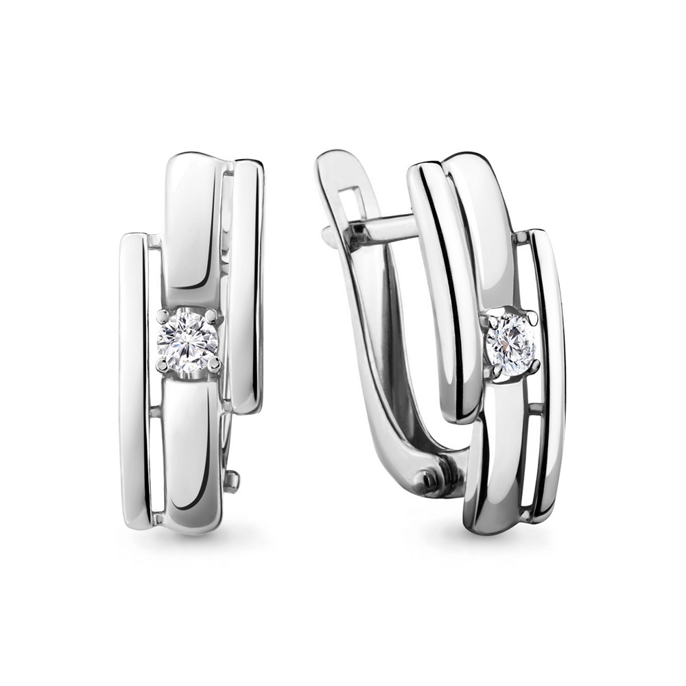 

Серьги из серебра с фианитом Aquamarine 46609А_925_р, 46609А_925_р