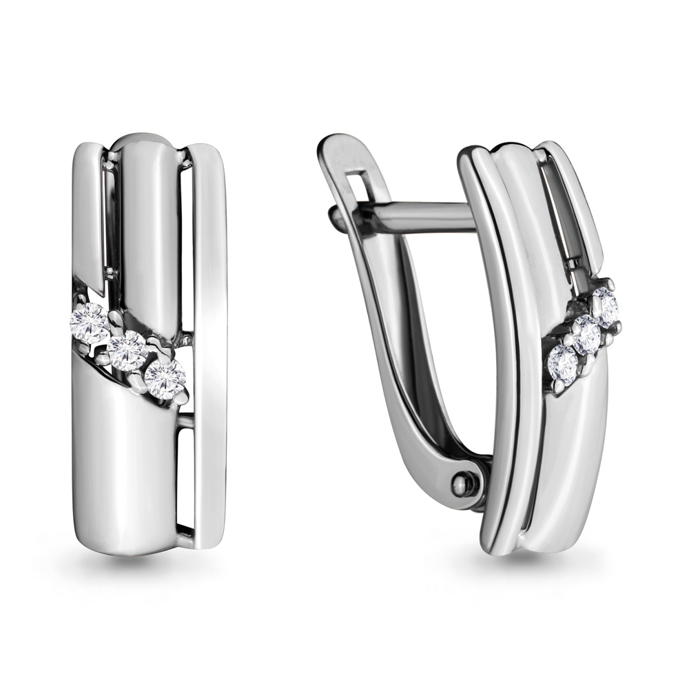 

Серьги из серебра с фианитом Aquamarine 46614А_925_р, 46614А_925_р
