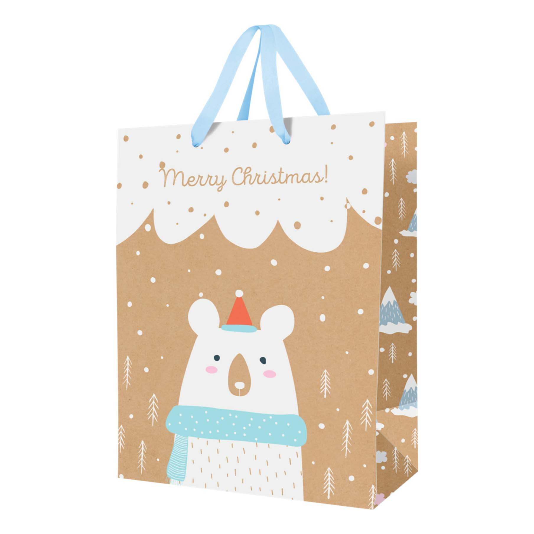 

Пакет подарочный 18 х 23 х 10 см Meshu Christmas Teddy, Бежевый