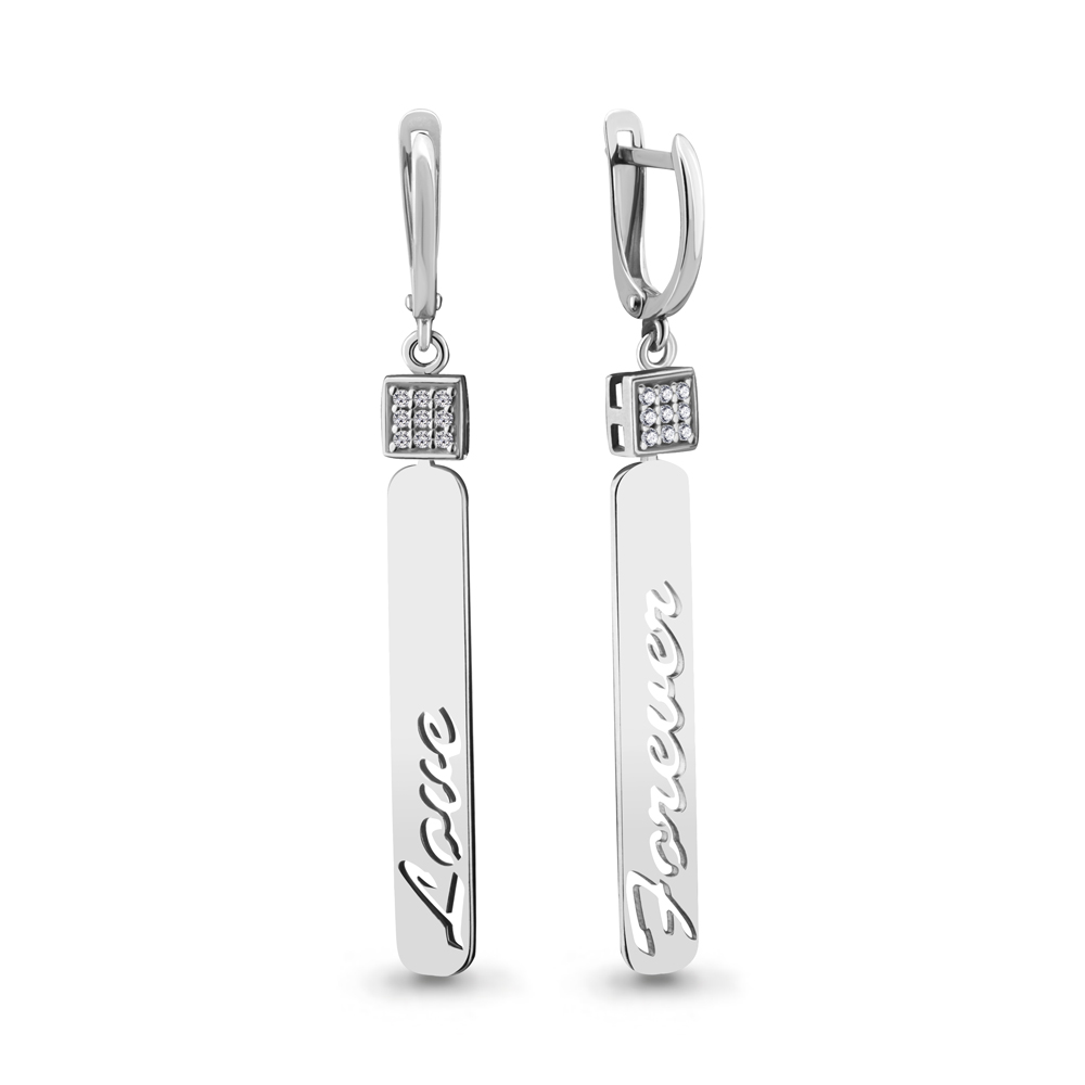 

Серьги из серебра с фианитом Aquamarine 46623А_925_р, 46623А_925_р