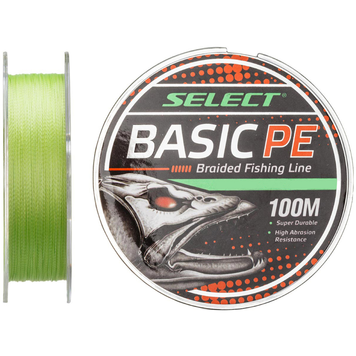 Шнур Select Basic PE 4x 100m светло-зелёный 0.08mm 8LB 4kg