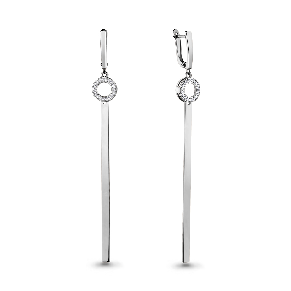 

Серьги из серебра с фианитом Aquamarine 46626А_925_р, 46626А_925_р