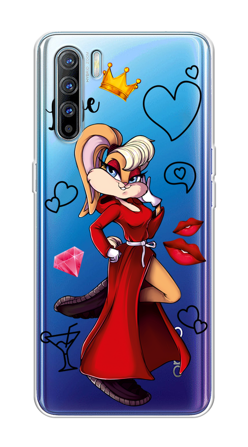 

Чехол на Oppo A91/Reno 3 "Rich Lola Bunny", Красный;бежевый;оранжевый, 252450-1