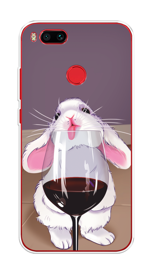 

Чехол на Xiaomi Mi A1/5X "Кролик с бокалом", Белый;розовый;красный, 32350-1