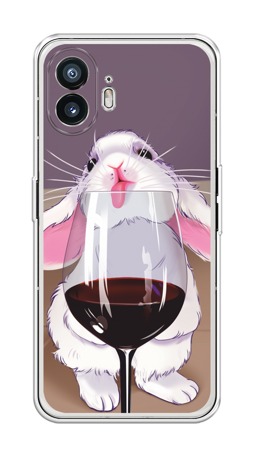 

Чехол на Nothing Phone (2) "Кролик с бокалом", Белый;розовый;красный, 3300250-1