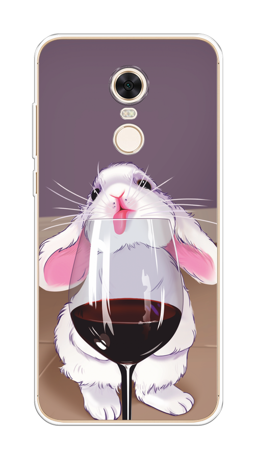 

Чехол на Xiaomi Redmi 5 Plus "Кролик с бокалом", Белый;розовый;красный, 33150-1