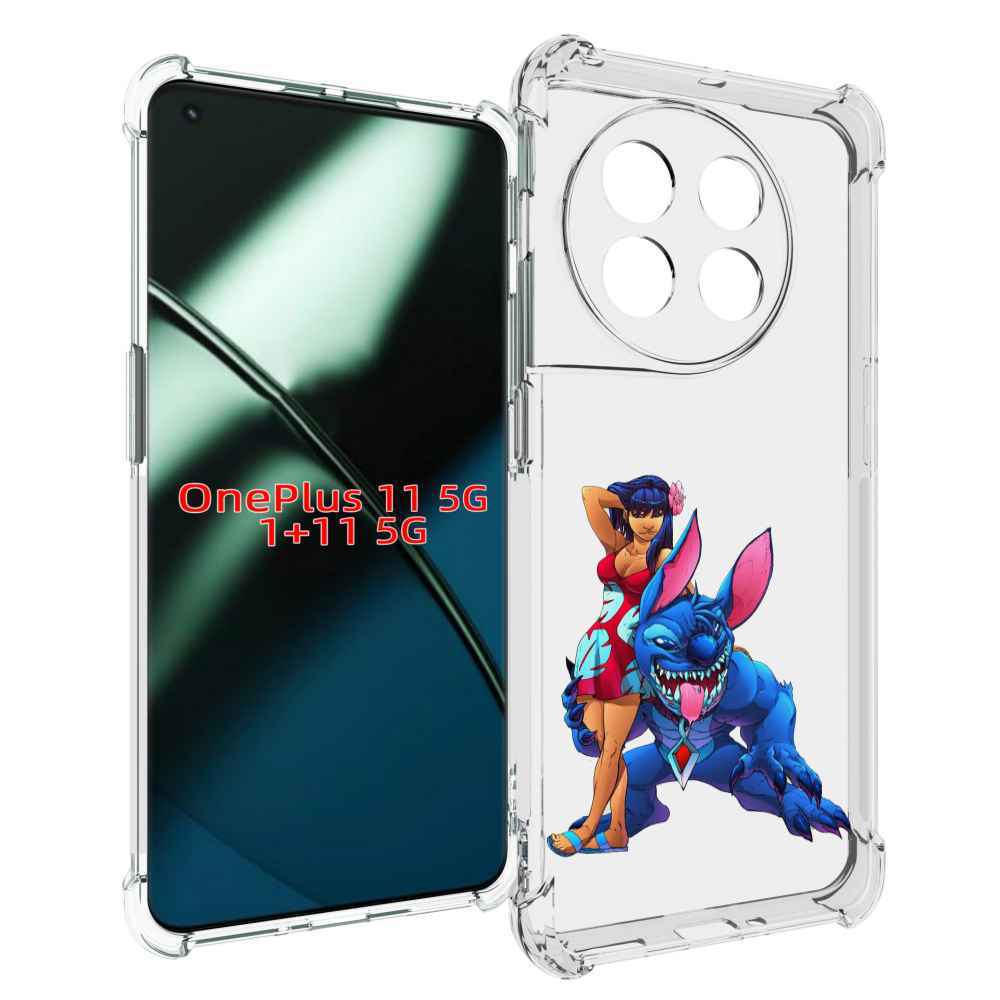 

Чехол MyPads лило и накаченный стич детский для OnePlus 11, Прозрачный, Tocco