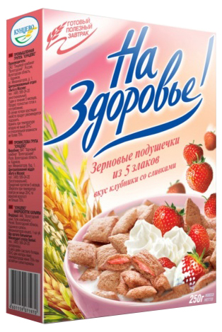 

Подушечки На Здоровье! 5 злаков клубника со сливками зерновые 250 г