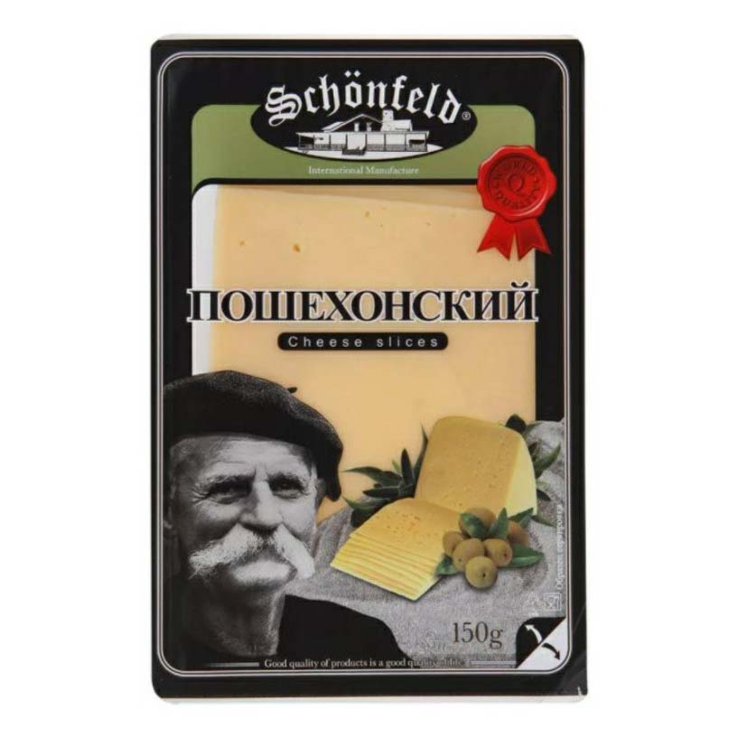 

Сыр полутвердый Schonfeld Пошехонский нарезка 45% 150 г