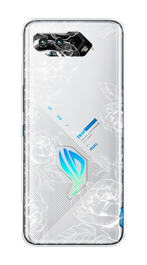 

Чехол на Asus ROG Phone 5/5s "Розы графика", Черный;серый, 44550-1