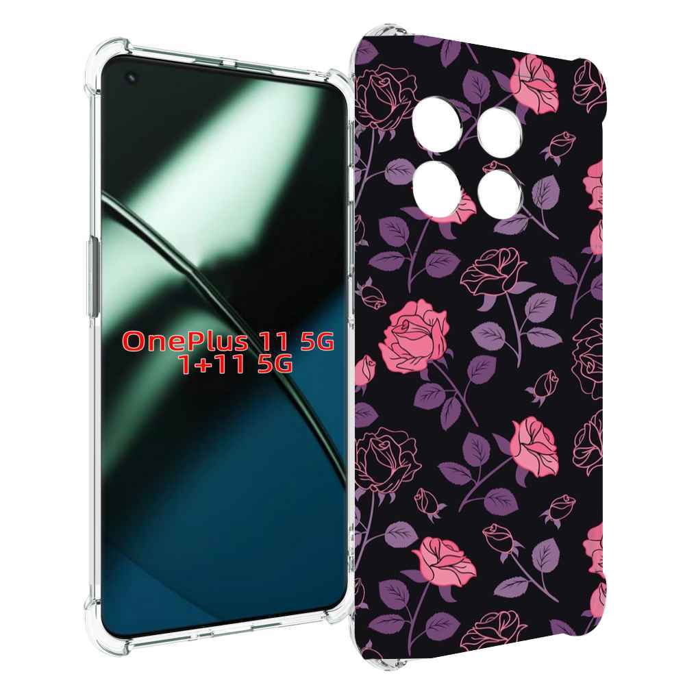 

Чехол MyPads маленькие розочки на черном фоне женский для OnePlus 11, Прозрачный, Tocco