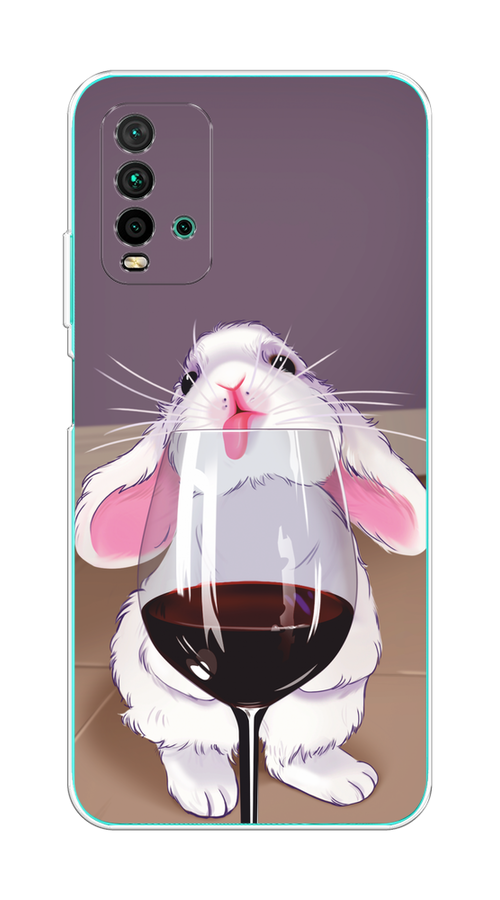 

Чехол на Xiaomi Redmi 9T "Кролик с бокалом", Белый;розовый;красный, 39850-1
